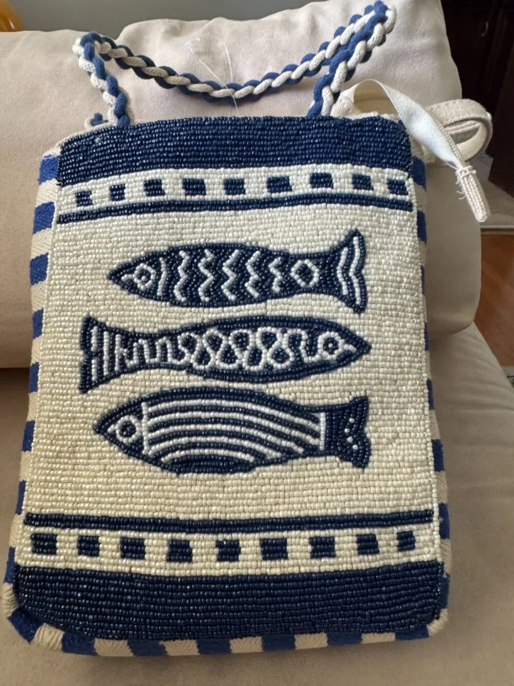 Lulu Beaded Small tote bag